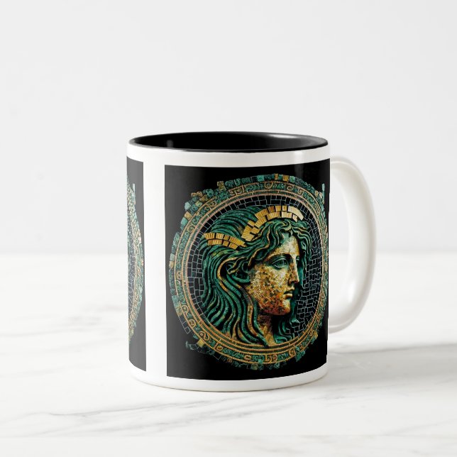 Ancient Greek Mystery Two-Tone Mug, 11 oz  Two-Tone Coffee Mug (Front Right)