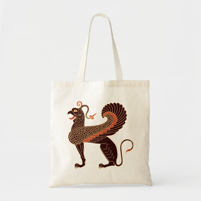 Ancient Greek Mythological Beast Griffin Tote Bag (Front)