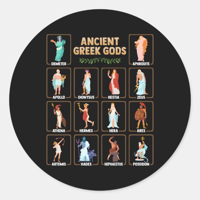 Ancient Greek Mythology For A Greek Gods Classic Round Sticker (Front)