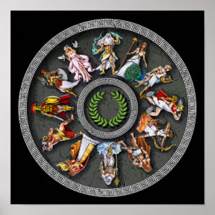 Ancient Greek Mythology Gods Poster