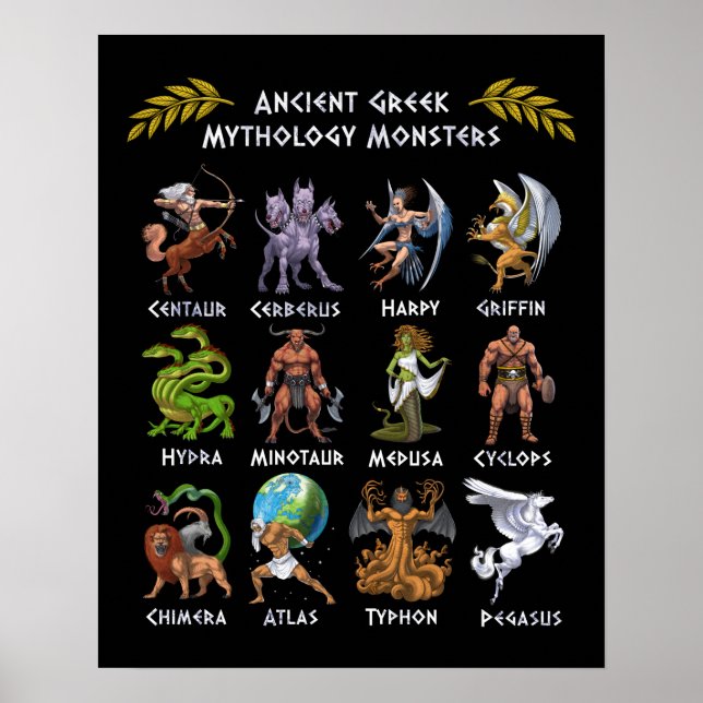 Ancient Greek Mythology Monsters Poster (Front)