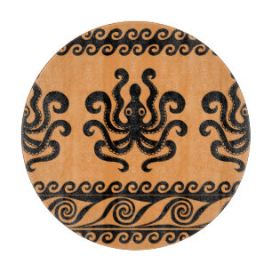 Ancient Greek octopus, wave pattern Cutting Board