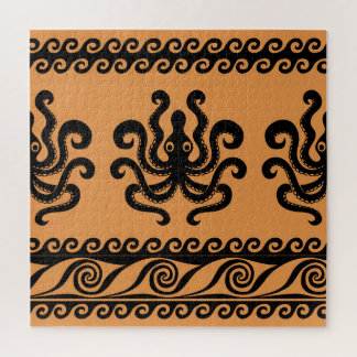 Ancient Greek octopus, wave pattern Jigsaw Puzzle