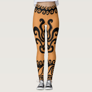 Ancient Greek octopus, wave pattern Leggings