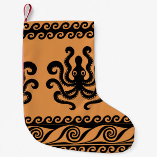 Ancient Greek octopus, wave pattern Small Christmas Stocking