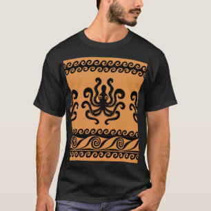 Ancient Greek octopus, wave pattern T-Shirt