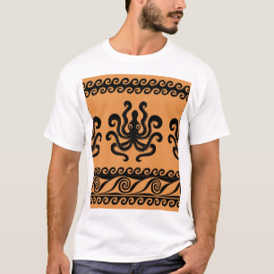 Ancient Greek octopus, wave pattern T-Shirt