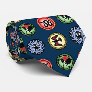 Ancient Greek Shields: Bull, Snake, Hawk, Octopus Tie