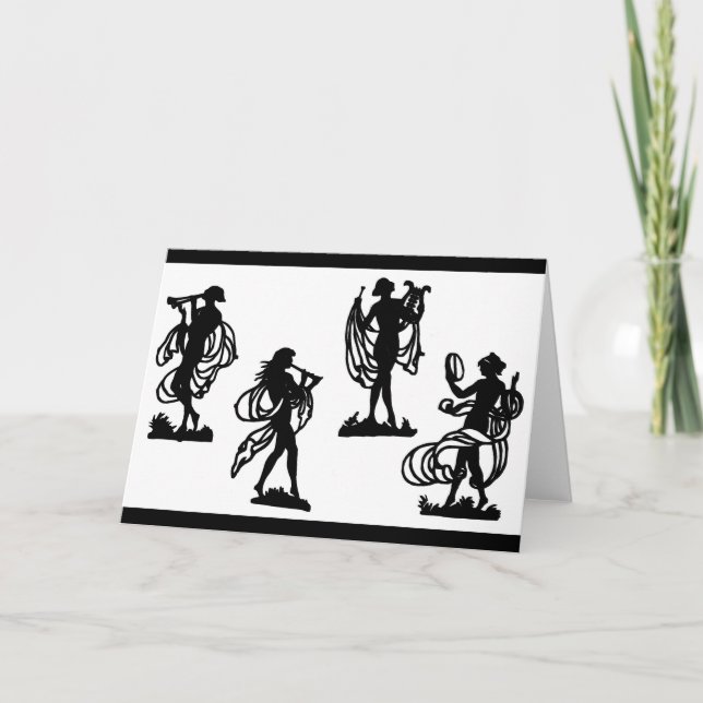 ancient Greek silhouettes of the Muses Card (Front)