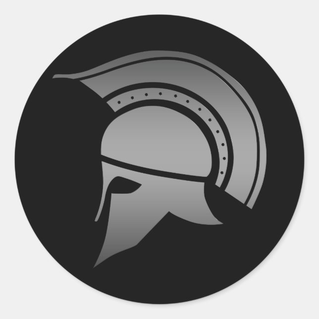Ancient Greek Spartan Helmet Classic Round Sticker (Front)