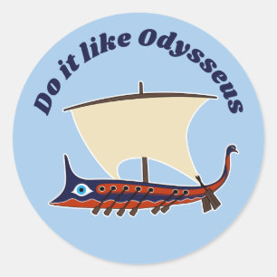 Ancient Greek Trireme: Do it like Odysseus Classic Round Sticker