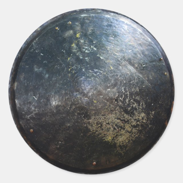 ancient greek trojan shield buckler escutcheon pal classic round sticker (Front)