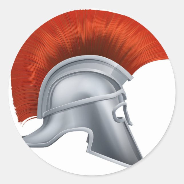 Ancient Greek Warrior Helmet Classic Round Sticker (Front)