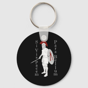 Ancient Greek Warrior History Latin Si Vis Pacem P Key Ring
