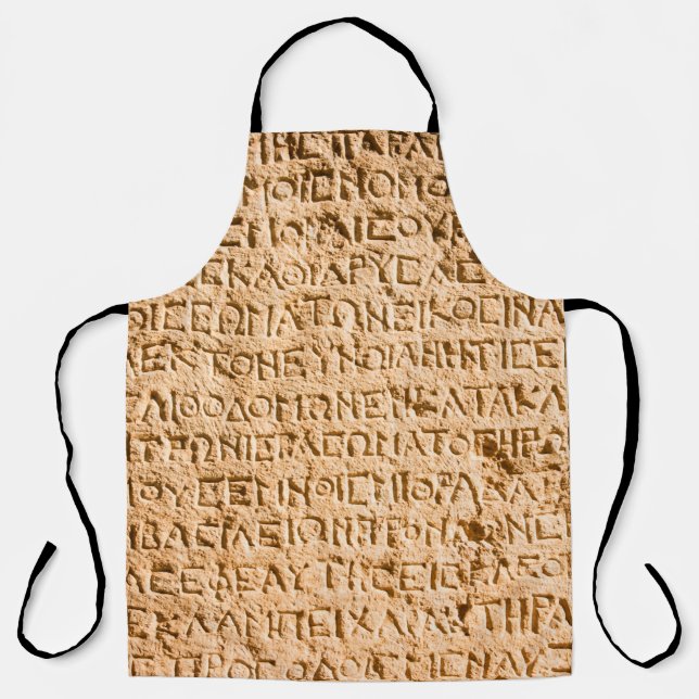 ancient Greek writing chiseled on stone Apron (Front)