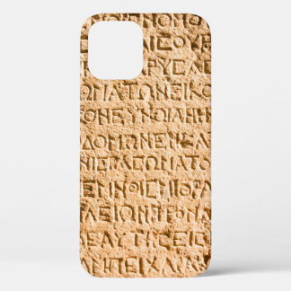 ancient Greek writing chiseled on stone iPhone 12 Case