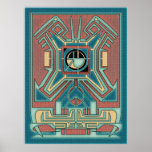 Ancient Guardian  - Green & Red Geometric Abstract Poster<br><div class="desc">The "Ancient Guardian" is an exquisite piece of art that encapsulates the essence of ancient civilisations through a modern lens. This compelling digital artwork showcases symmetrical designs reminiscent of the intricate patterns found in historical artefacts. The central motif, a stylised eye within a square, is a nod to the omnipresent...</div>