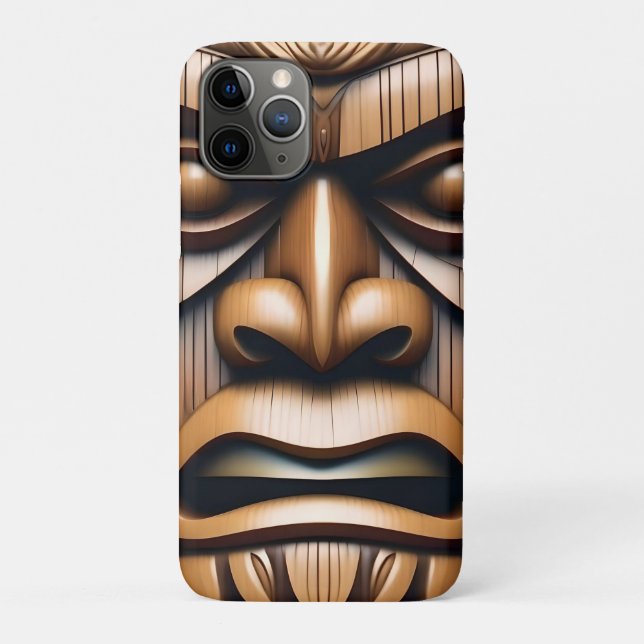Ancient Guardians: Tiki Wood Art Case-Mate iPhone Case (Back)