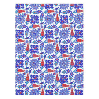 Ancient Handmade Turkish Floral Tulip Tile Pattern Tablecloth