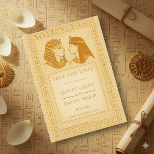 Ancient Hieroglyphs King & Queen Egyptian Wedding Save The Date