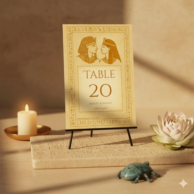 Ancient Hieroglyphs King & Queen Egyptian Wedding Table Number (Creator Uploaded)