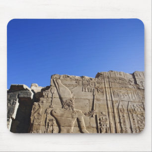 Ancient hieroglyphs on wall, Temple of Karnak, Mouse Mat