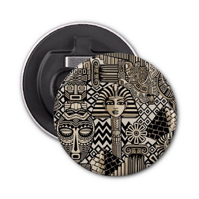 Ancient Historical Symbols Tattoo Style Bottle Opener (Front)