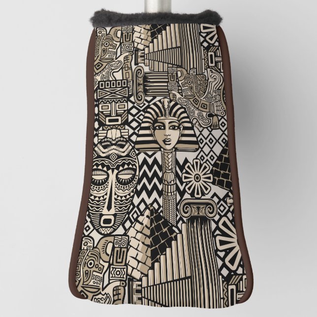 Ancient Historical Symbols Tattoo Style Golf Head Cover (Rotate 90)