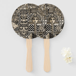 Ancient Historical Symbols Tattoo Style Hand Fan