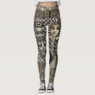 Ancient Historical Symbols Tattoo Style Leggings