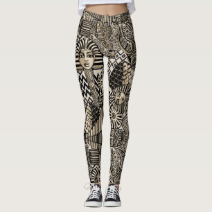 Ancient Historical Symbols Tattoo Style Leggings