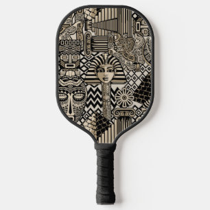 Ancient Historical Symbols Tattoo Style Pickleball Paddle