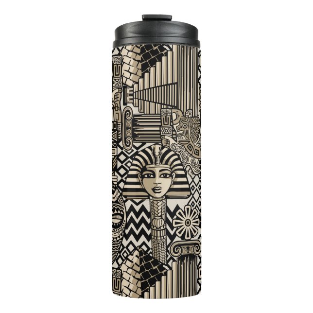 Ancient Historical Symbols Tattoo Style Thermal Tumbler (Front)