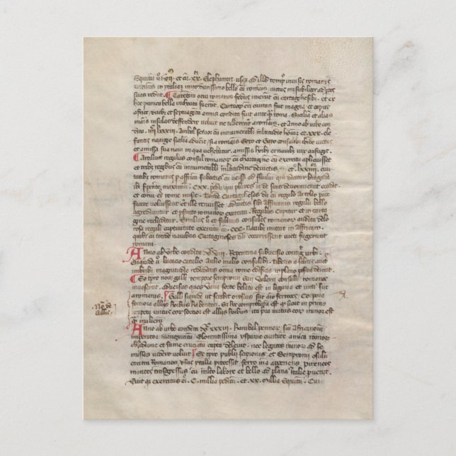 Ancient History Chronicle Mediaeval Manuscript Postcard (Front)