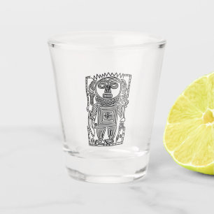 ancient idol geoglyph symbol petroglyph amerindian shot glass
