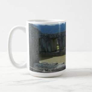 Ancient Incan Stone Ruins Window View Sticker Coffee Mug