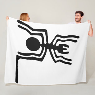 Ancient Insects - Black Spider Fleece Blanket