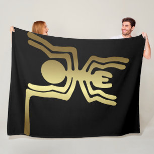 Ancient Insects - Gold Spider Fleece Blanket