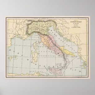 Ancient Italy Map 800 - 222 BC (1901) Poster