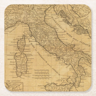 Ancient Italy Square Paper Coaster