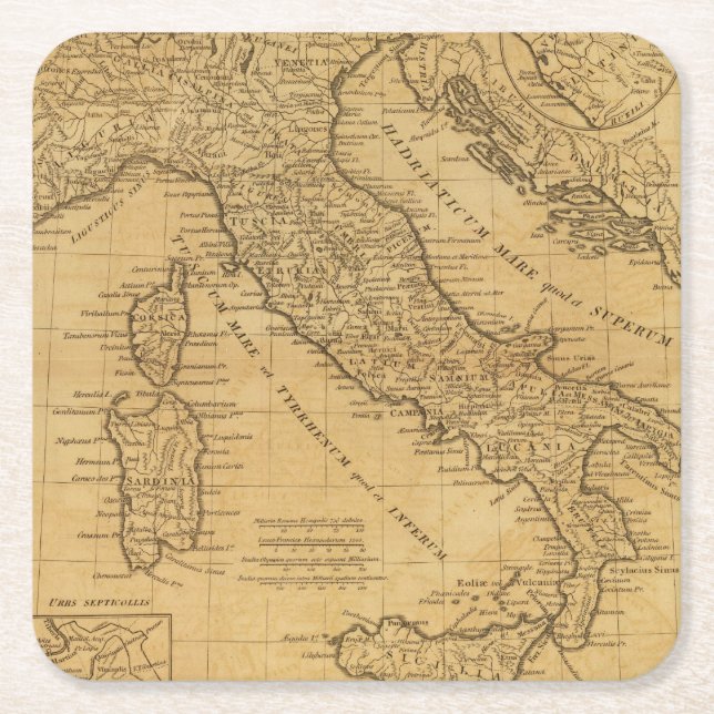 Ancient Italy Square Paper Coaster (Front)