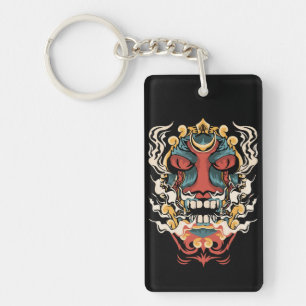 Ancient Japanese Devil Art Key Ring