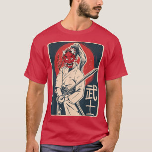 Ancient Japanese Hannya Mask Samurai Katana Sword  T-Shirt
