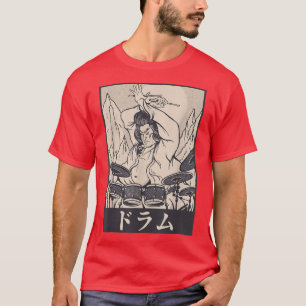 Ancient Japanese Retro Samurai Warrior Drums T-Shi T-Shirt