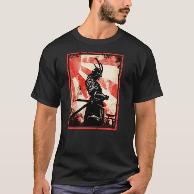 Ancient Japanese Samurai Bushido Ronin Asian Armou T-Shirt (Front)