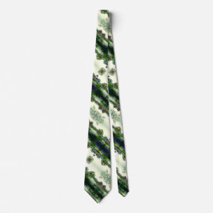 Ancient Japanese Samurai Satin Scenery Pattern Tie