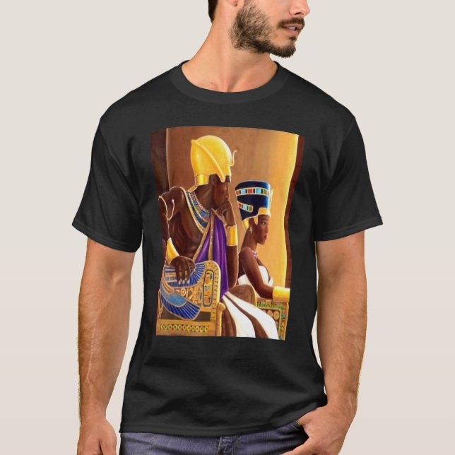 Ancient Kemet 2 Egyptian Royalty Pharaoh And His Q T-Shirt (Front)