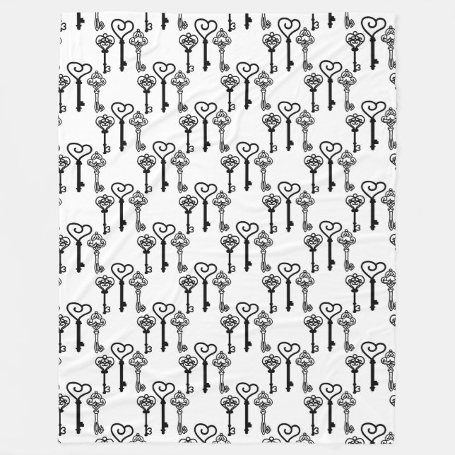 Ancient keys Fleece Blanket, Large Blanket (Front)