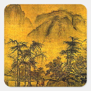 Ancient Landscape Square Sticker