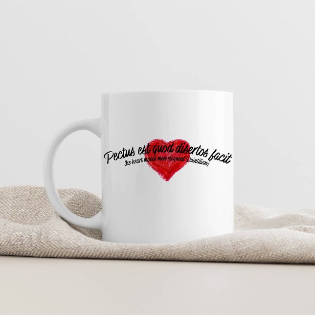 Ancient Latin Inspirational Quote Artistic Heart Coffee Mug (Creator Uploaded)